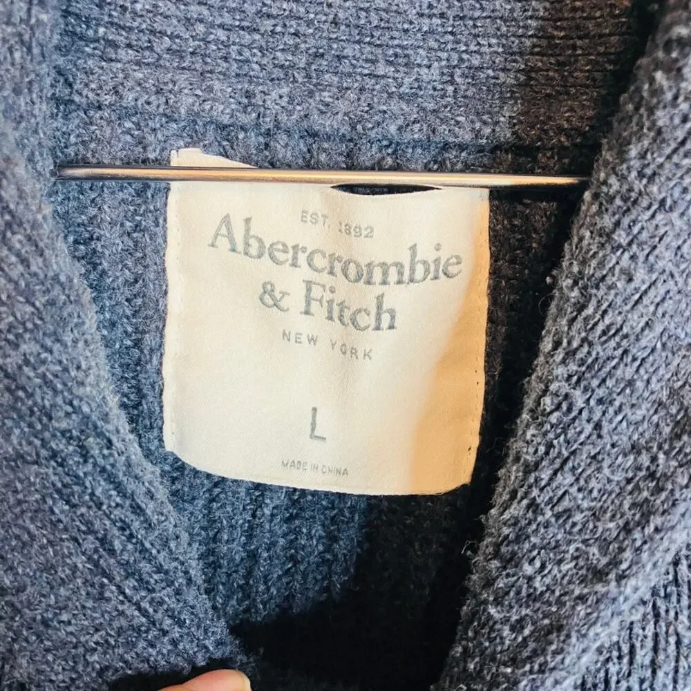Abercrombie & Fitch Shawl Collar Sweater Mens L Academia Cottagecore Grandpa